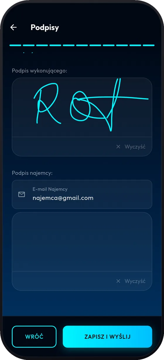 Podpisy cyfrowe na ekranie telefonu
